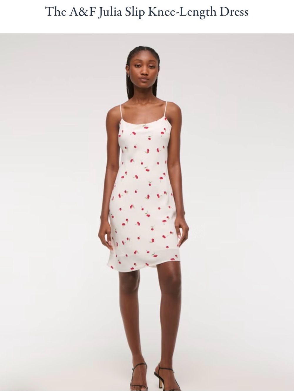 Abercrombie & Fitch Julia Cherry Print Slip Dress NWT Size L 🍒
